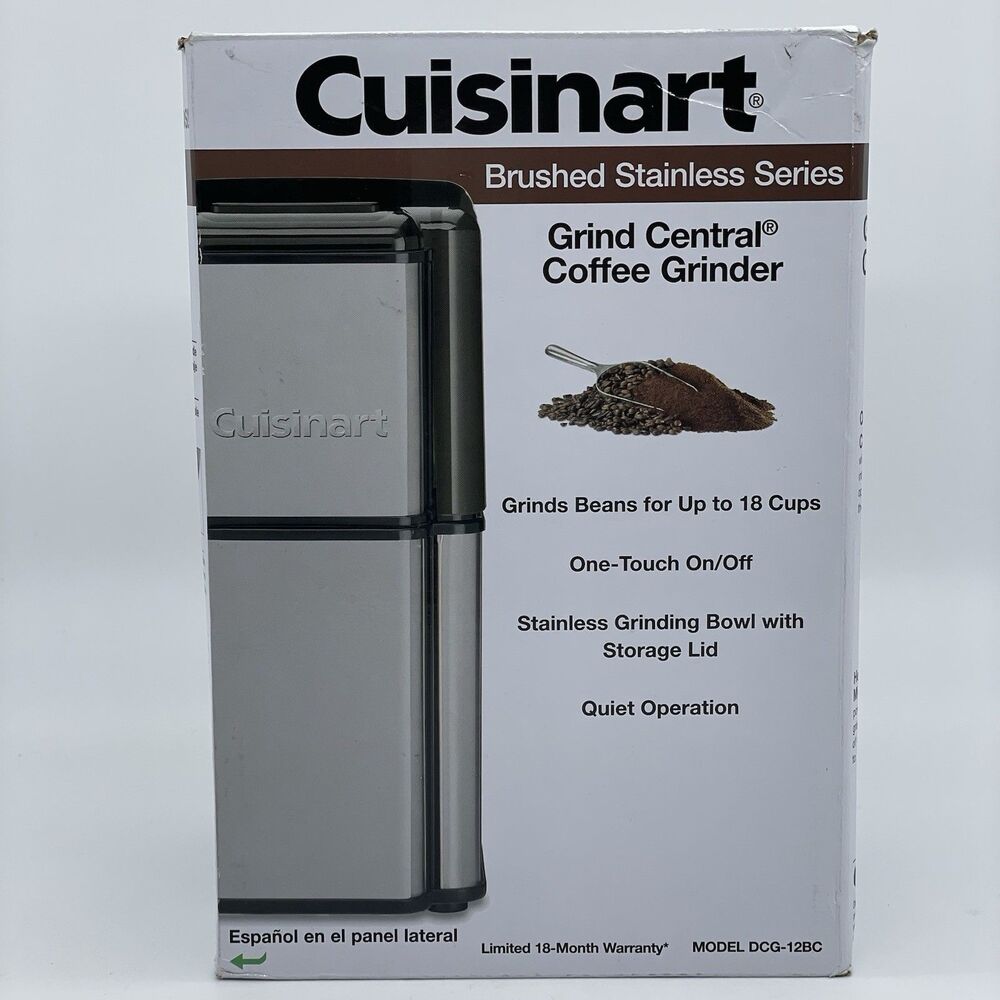 ⚡️Cuisinart DCG-12BC Brushed Stainless Steel Blade Coffee Grinder 18 Cup